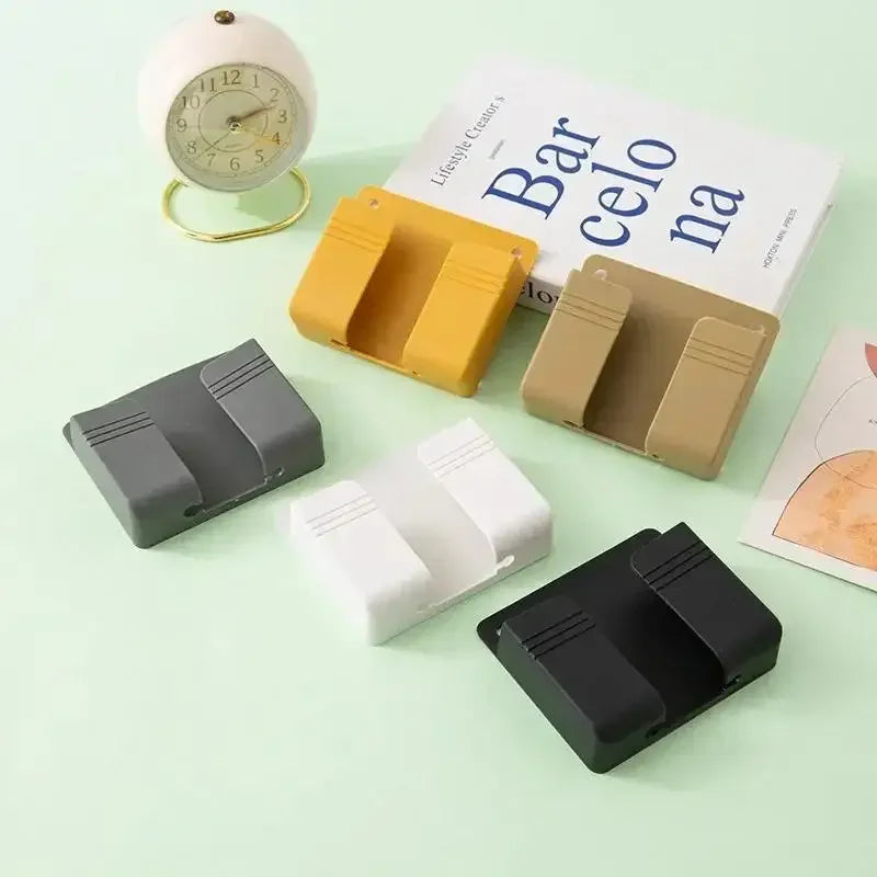 4Pcs Wall Mounted Storage Box Multifunction Punch Free Organizer TV Remote Control DIY Mobile Phone Plug Charging Holder