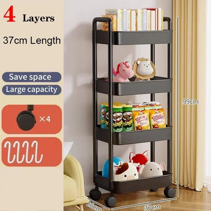 Kitchen Organizers And Storage Rack Mobile Rolling Cart Bookshelf For Bedroom Bathroom Trolley Organizer Gap Storage Rack