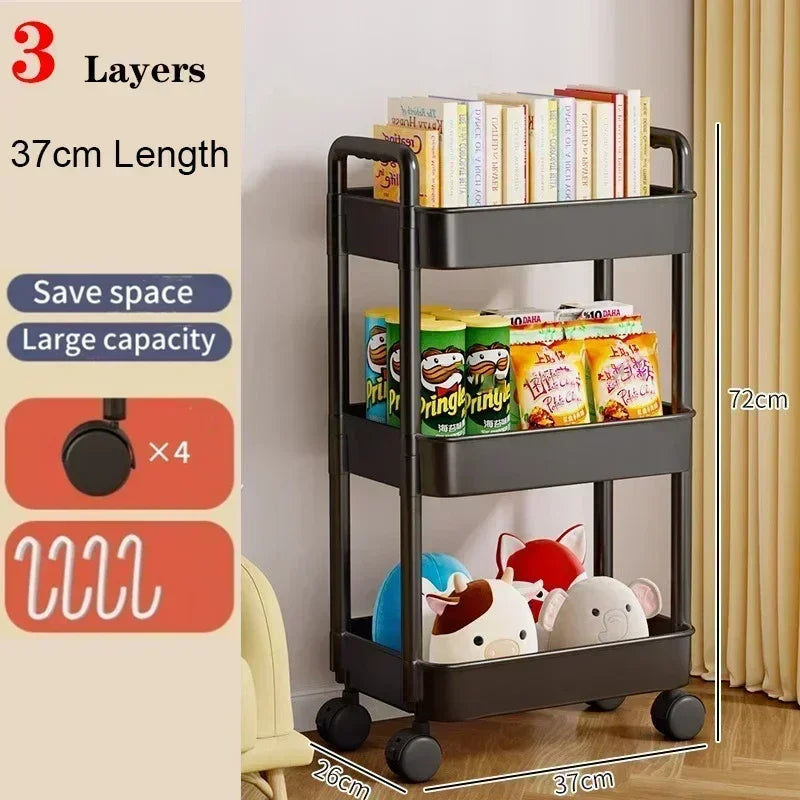 Kitchen Organizers And Storage Rack Mobile Rolling Cart Bookshelf For Bedroom Bathroom Trolley Organizer Gap Storage Rack