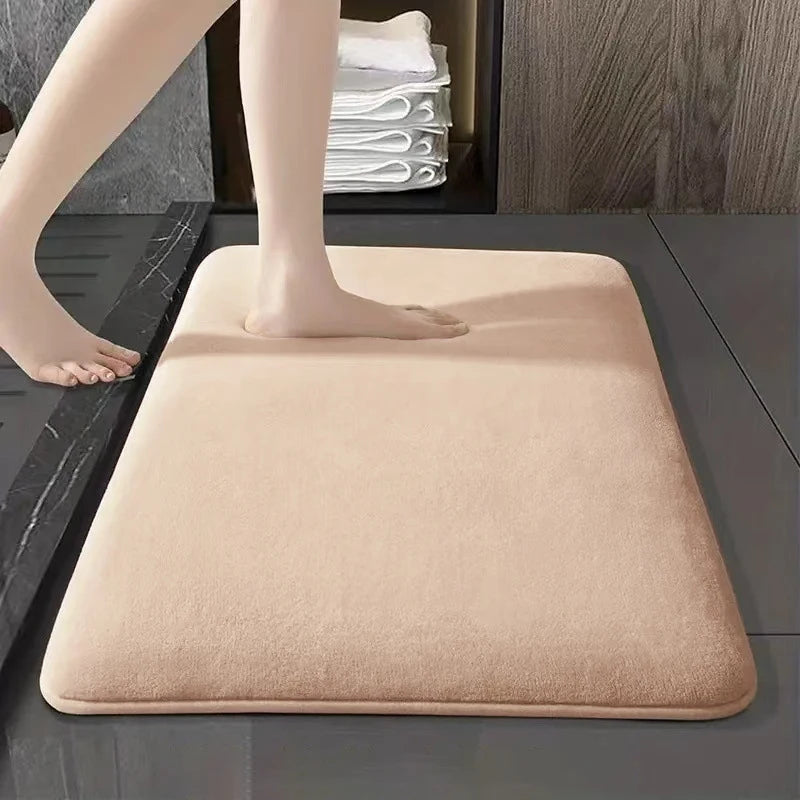 VIKAMA Super absorbent floor mat, super absorbent bath mat, super anti slip coral velvet bathroom floor mat, door mat