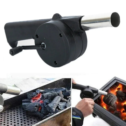 Outdoor Barbecue Fan Hand-cranked Air Blower Portable BBQ Grill Fire Bellows Tools Picnic Camping Accessories Barbeque