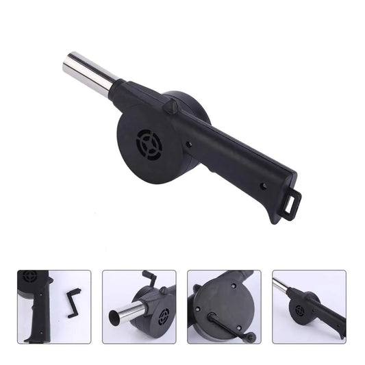 Hand Crank Air Blower Lightweight Manual BBQ Grill Fire Starter Hand-Cranked Barbecue Fan Outdoor Camping Barbecue Picnic Tool